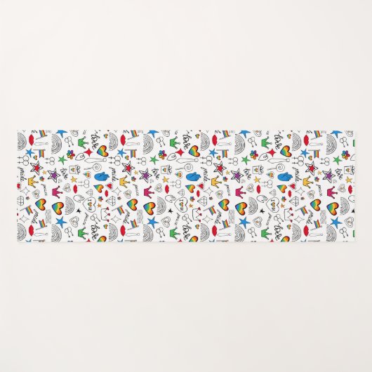 Gay Pride-Doodle-Muster Yogamatte (Vorderseite (Horizontal))