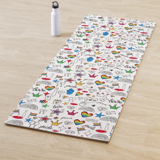 Gay Pride-Doodle-Muster Yogamatte (Beispiel)