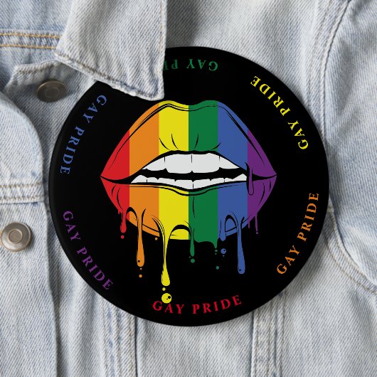 Gay Pride Drilling Paint Rainbow Lips Button (Beispiel)