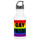 Gay Pride Edelstahlflasche (Vorderseite)
