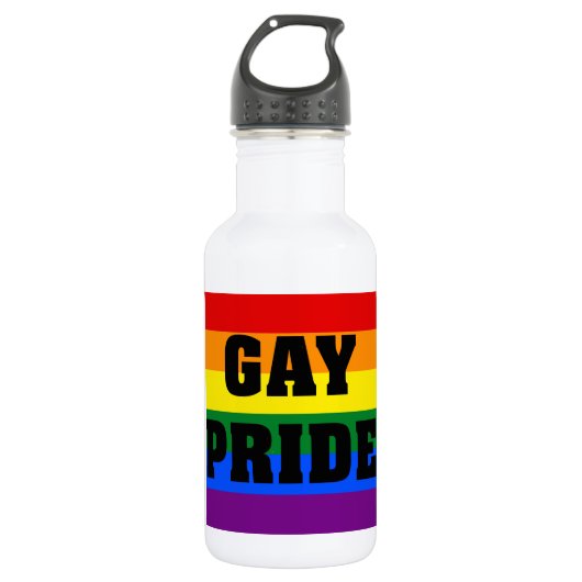 Gay Pride Edelstahlflasche (Vorderseite)