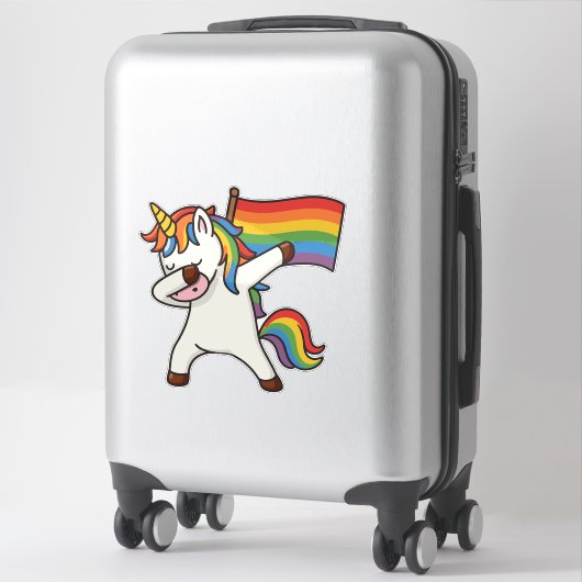 Gay Pride Einfärben mit Fahne Aufkleber (Koffer)