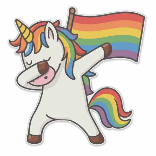 Gay Pride Einfärben mit Fahne Aufkleber (Vorderseite)