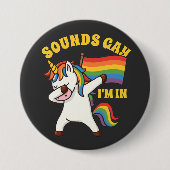 Gay Pride Einfärben mit Fahne Button (Vorderseite)