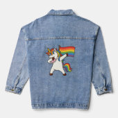 Gay Pride Einfärben mit Fahne Jeansjacke (Rückseite)