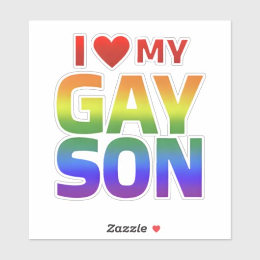 Gay Pride Equality and Support I Liebe mein schwul Aufkleber (Blatt)