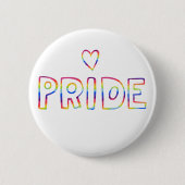 GAY PRIDE Farbiges Regenbogenherz Button (Vorderseite)