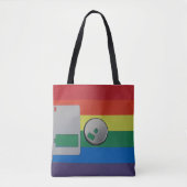 Gay Pride-Farbmuster auf der Retro-Diskette Tasche (Vorderseite)