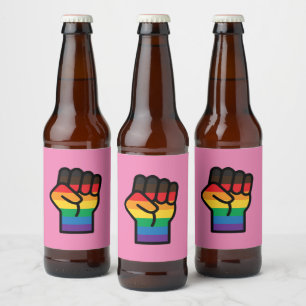 Gay Pride Faust Bierflaschenetikett