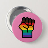 Gay Pride Faust Button (Vorne & Hinten)