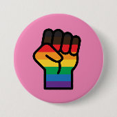 Gay Pride Faust Button (Vorderseite)