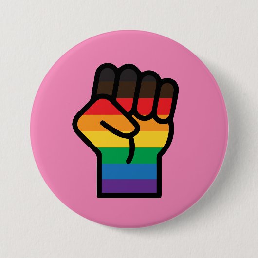 Gay Pride Faust Button (Vorderseite)