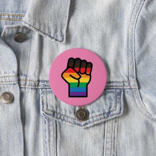 Gay Pride Faust Button (Beispiel)