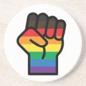 Gay Pride Faust Getränkeuntersetzer (Vorne)