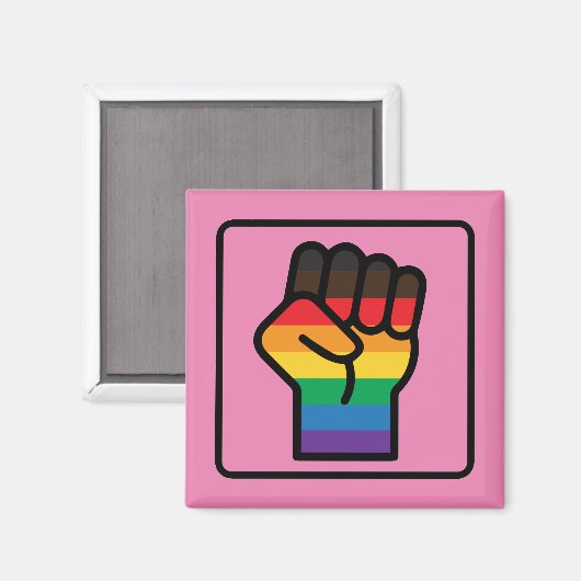 Gay Pride Faust Magnet (Vorderseite/Rückseite)