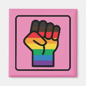 Gay Pride Faust Magnet (Vorne)
