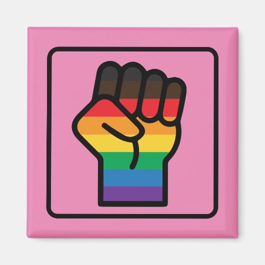 Gay Pride Faust Magnet (Vorne)