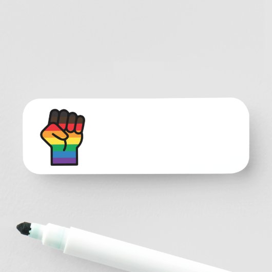 Gay Pride Faust Namensschild (Beispiel)