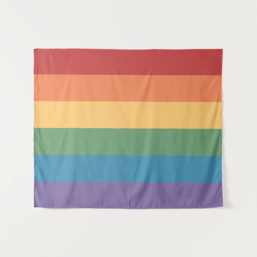 Gay Pride Flag 50 x 60 gehedert Wandteppich (Vorderseite (Horizontal))