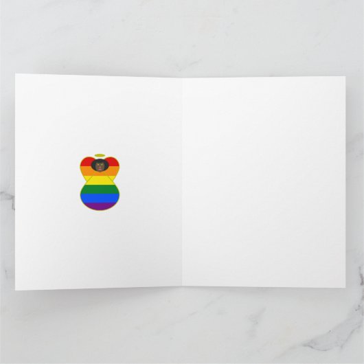 Gay Pride Flag Black Angel Weihnachten Personalisi Karte (Innenseite)