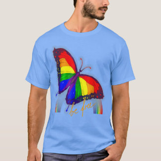 Gay Pride Flag Butterfly LGBT T CSD free,gay g T-Shirt