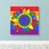 Gay Pride Flag Colors Mandala LGBT Leinwanddruck (Insitu (Holzboden))