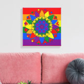 Gay Pride Flag Colors Mandala LGBT Leinwanddruck (Insitu (Wohnzimmer))