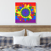 Gay Pride Flag Colors Mandala LGBT Leinwanddruck (Insitu (Schlafzimmer))