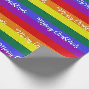 Gay Pride Flag Frohe Weihnachtsmuster Geschenkpapier