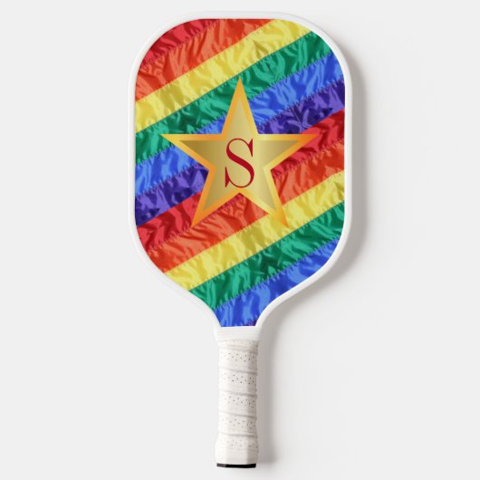 Gay Pride-Flag für LGBTQ-Regenbogen Pickleball Schläger (Rückseite)