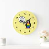 Gay Pride Flag Gespräch mit Pinguin Große Wanduhr (Zuhause)