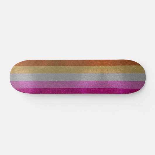 Gay Pride Flag Glitzer Glitzern Skateboard (Horizontal)
