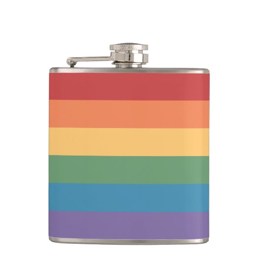 Gay Pride Flag Heathered Flachmann (Vorderseite)