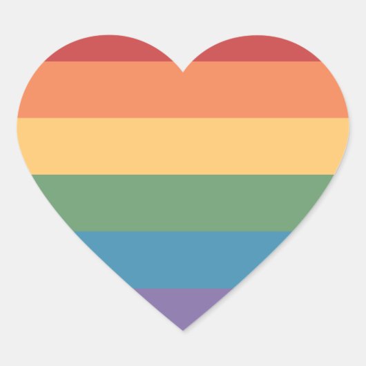 Gay Pride Flag Herz Herz-Aufkleber (Vorderseite)