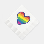 Gay Pride-Flag-Herz Serviette (Ecke)