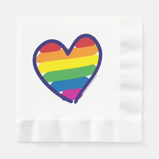 Gay Pride-Flag-Herz Serviette (Vorderseite)