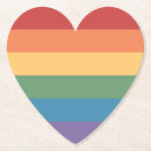 Gay Pride Flag Herz Untersetzer (Vorderseite)