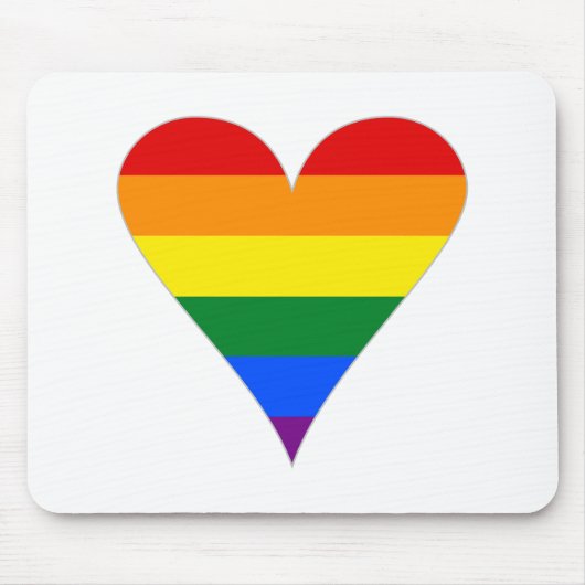 Gay Pride Flag Herzstück Funky - Grau Mousepad (Vorne)
