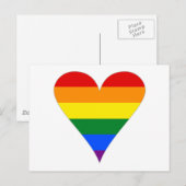 Gay Pride Flag Herzstück Funky - Grau Postkarte (Vorne/Hinten)