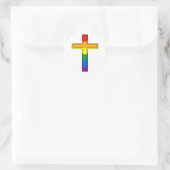 Gay Pride-Flag-Kreuz Runder Aufkleber (Tasche)