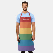 Gay Pride-Flag Mit Monogramm geheizt Schürze (Getragen)
