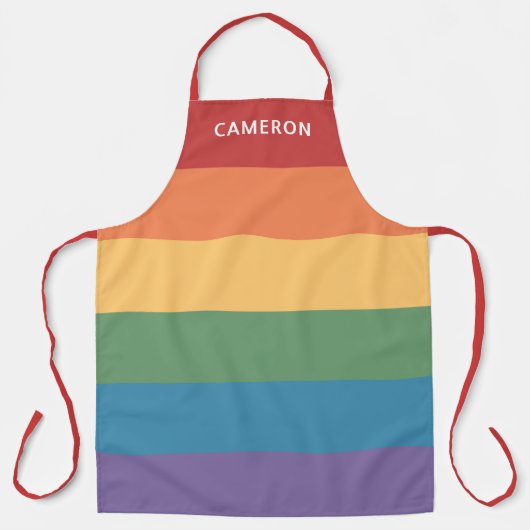 Gay Pride-Flag Mit Monogramm geheizt Schürze (Vorderseite)