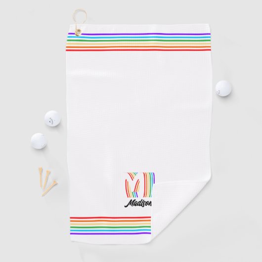 Gay Pride Flag Monogram Golf Handtuch (Insitu)
