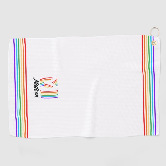 Gay Pride Flag Monogram Golf Handtuch (Horizontal)