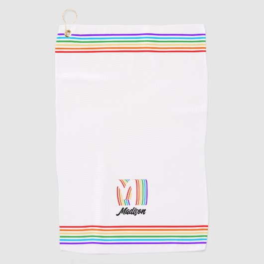 Gay Pride Flag Monogram Golf Handtuch (Vorderseite)