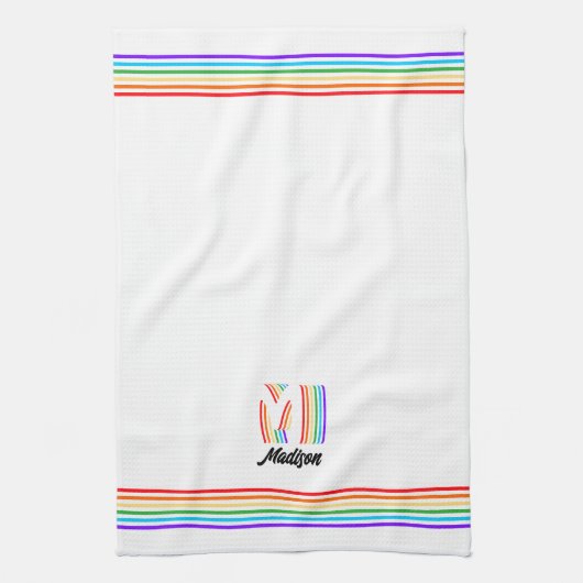 Gay Pride Flag Monogram Küchentuch (Vertikal)
