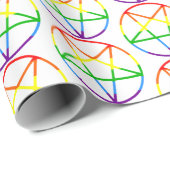 gay pride flag pentagram rainbow geschenkpapier (Rolleneckpunkt)