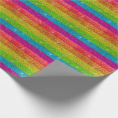 Gay Pride Flag Regenbogen Glitzer Streifen LGBTQIA Geschenkpapier (Ecke)