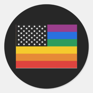 Gay Pride-Flag Runder Aufkleber
