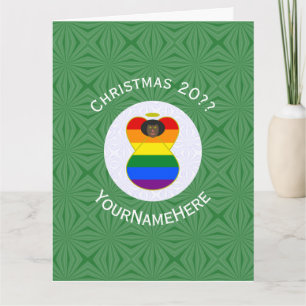 Gay Pride Flag Schwarzer Engel Weihnachten Persona Karte